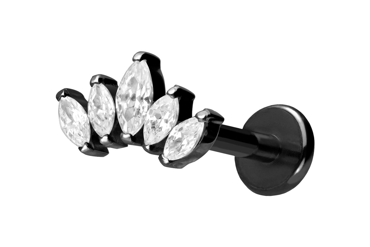 Titan Labret Piercing mit Push Fit LOTUSBLÜTE